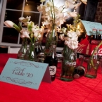 Opulent Couturier Red and Aqua Coca-Cola Wedding Design Decorative Bottles
