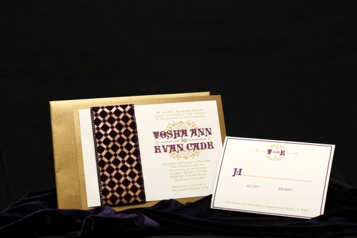 Southall Eden Paperie Purple and Gold Regal Invitation