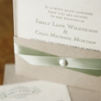 Southall Eden Paperie Light Green Ribbon Classic Invitation