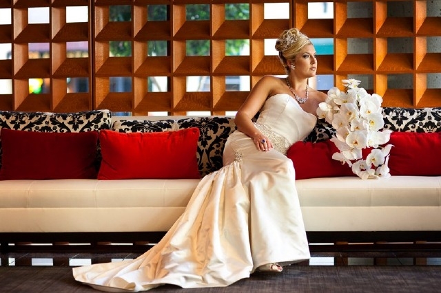 b. Hughes Bridal Badgley Mischka Gown with Mermaid Train