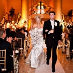 b. Hughes Bridal Badgley Mischka Gown at Wedding Reception