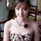 Custom Bridesmaid Dress Brown and Ivory Ruffles