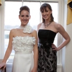 Custom Bridal Gown and Black Bridesmaid Dress