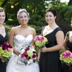 Enchanted Florist Bridal Party with Pink and Green Bouquets