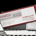 Southall Eden Paperie Red Gray Black Modern Invitation