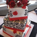 Signature Cakes by Vicki - Orange with Black Swirls