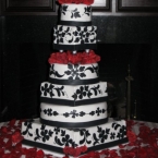 Signature Cakes by Vicki - Red and Black with Flowers