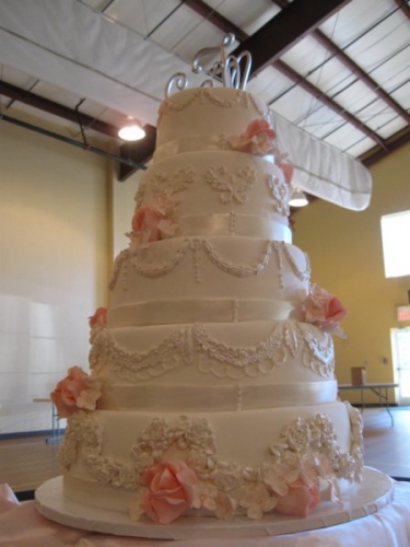 Signature Cakes by Vicki - White and Pink Sugar Flowers