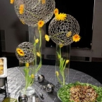 Chef’s Market Appetizers with Futuristic Sphere Flower Centerpieces