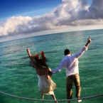 Bahamas Destination Wedding Ocean Jump