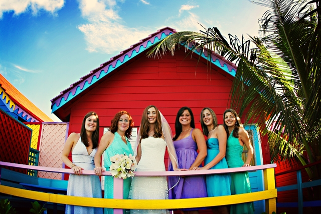 Bahamas Destination Wedding Bridal Party