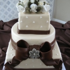Signature Cakes by Vicki - White with Brown Bow