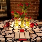 Opulent Couturier Classic Couture Red and Black Wedding Table Setting