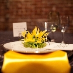 Opulent Couturier Sunflower Wedding Design in Yellow, Gray and Green Sunflower