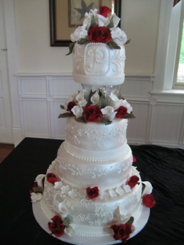 Signature Cakes by Vicki - White and Red Sugar Flowers