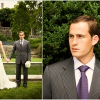 b. Hughes Bridal Romona Keveza Gown with V-Neck in the Distance