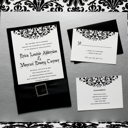 Southall Eden Paperie Classic Black Invitation