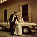 b. Hughes Bridal  b. Hughes Bridal Badgley Mischka Gown with Fur Wrap