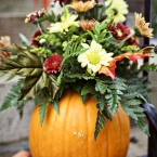 Wedding Day by jHenderson Studios Fall Nashville Wedding Floral Arrangement in Pumpkin Close up
