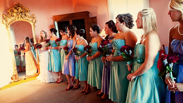 Red and Blue DIY Wedding by Jonathon Campbell Photography Bridesmaids in Blue