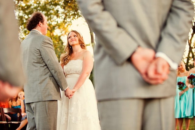 Red and Blue DIY Wedding by Jonathon Campbell Photography Couple During Ceremony