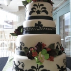 Signature Cakes by Vicki - Black Ribbons with Sugar Flowers
