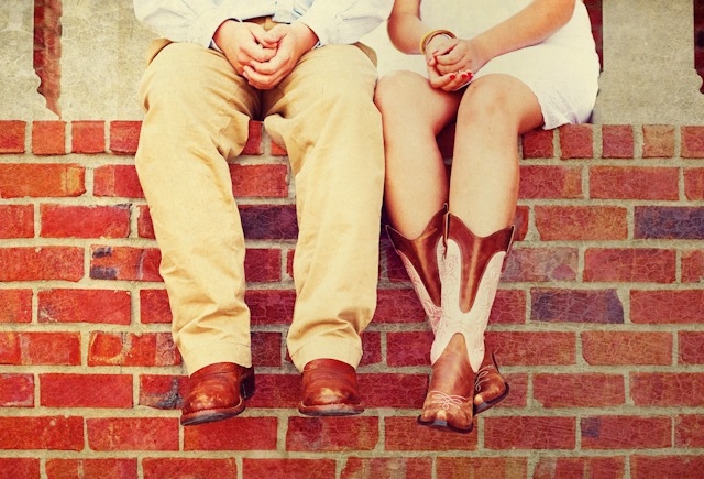 Jonathon Campbell Photography Engagement Photo Couple Wearing Boots