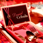 Vintage Retro Wedding Design by Swizzle Events Table Card