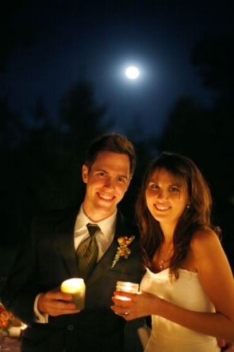 Enchanted Florist Southern Farm Wedding Couple in Moonlight