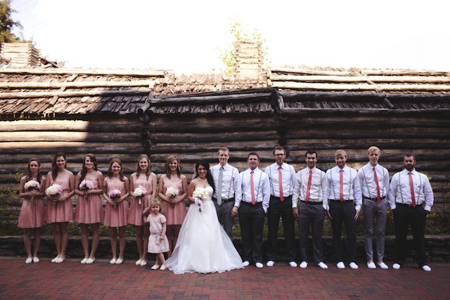 peach wedding nashville outside