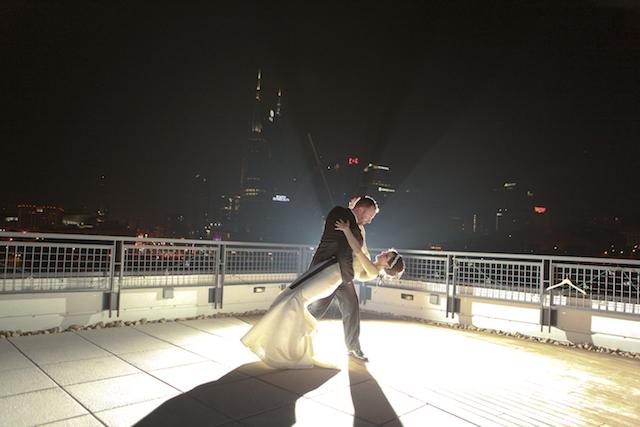 sleek, rooftop downtown wedding nashville