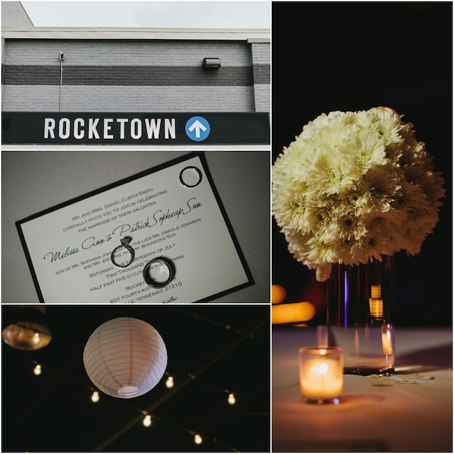 rocketown wedding black white fun dancing