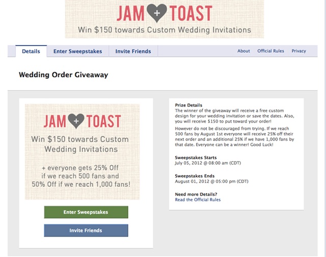 wedding invitation contest nashville toast and jam