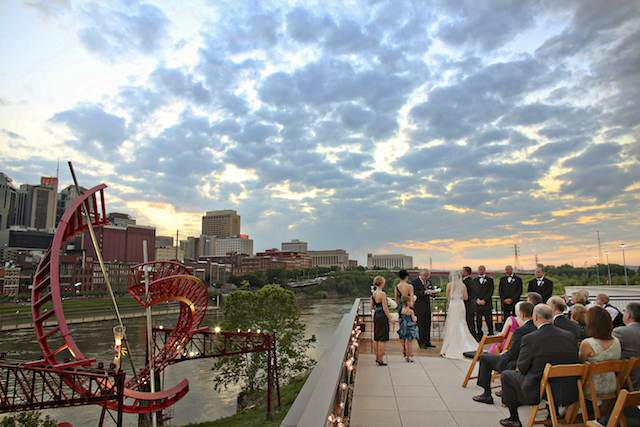 sleek, rooftop downtown wedding nashville