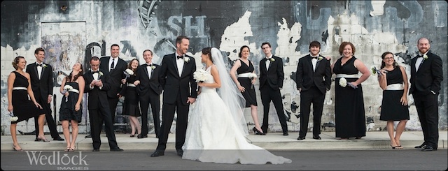 wedlock images, bride, groom, bridal party, downtown nashville, wedding