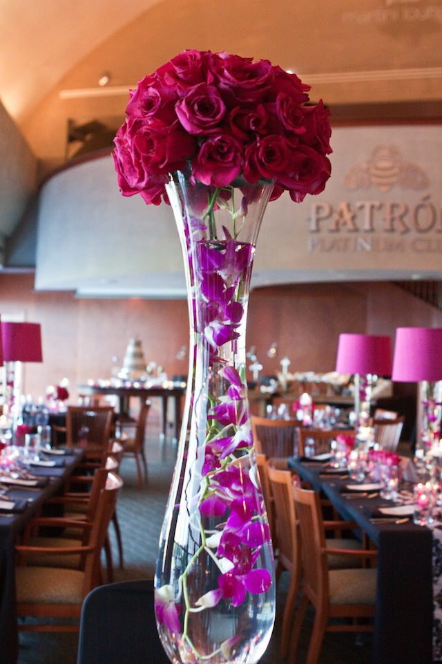 pink black damask patron wedding nashville