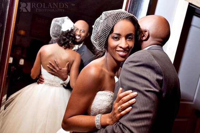 after wedding photos, getting married in nashville, african american bride, b hughes bridal, reem acra