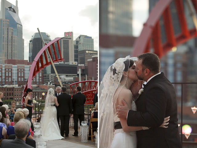 sleek, rooftop downtown wedding nashville