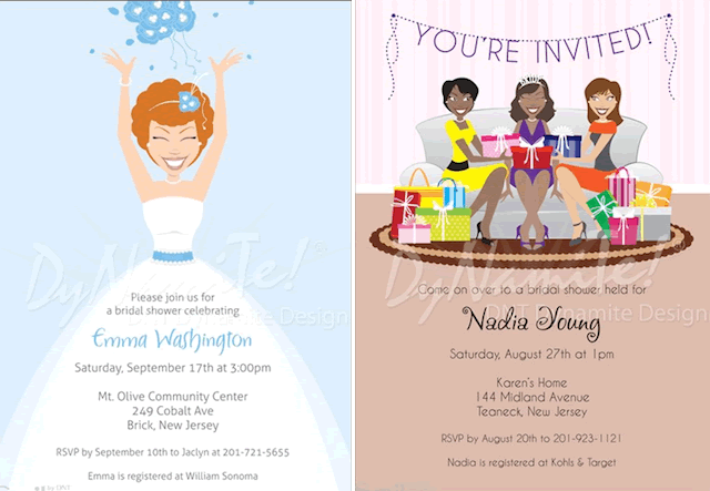 african american stationery, african american bridal shower, african american baby shower, african american shower invitations