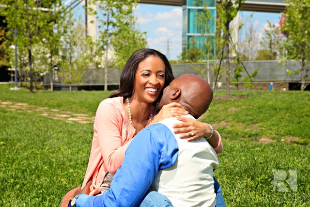 downtown nashville engagement photos, shelby bridge, cumberland park, african american wedding