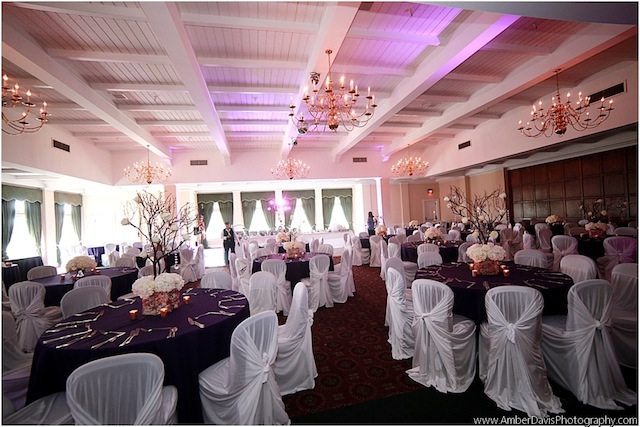 destination wedding nashville, purple gold, fabric vases