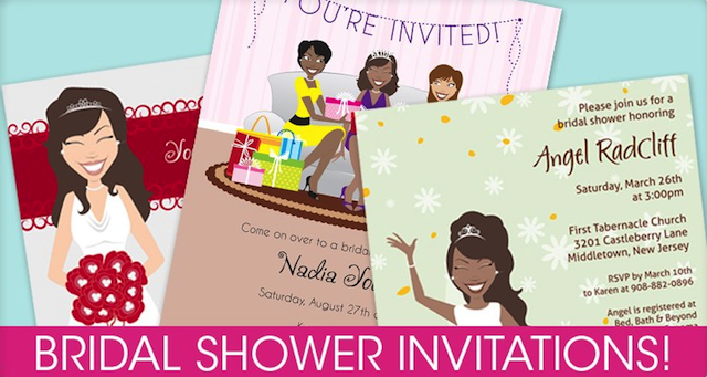 african american stationery, african american bridal shower, african american baby shower, african american shower invitations