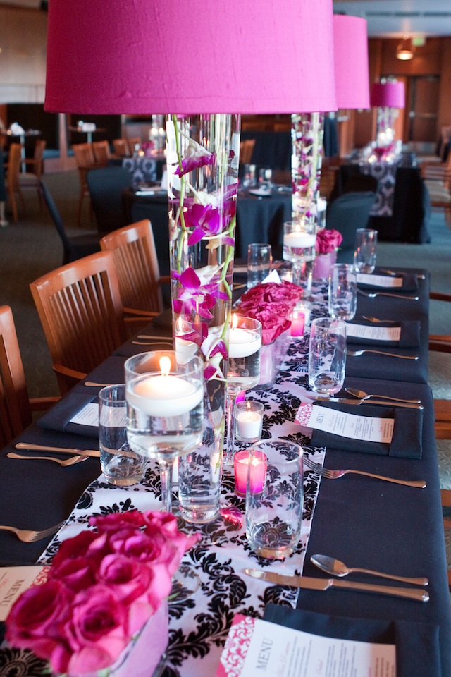 pink black damask patron wedding nashville