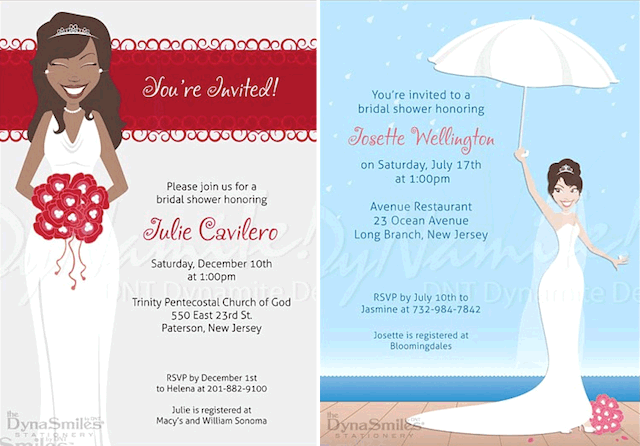 african american stationery, african american bridal shower, african american baby shower, african american shower invitations