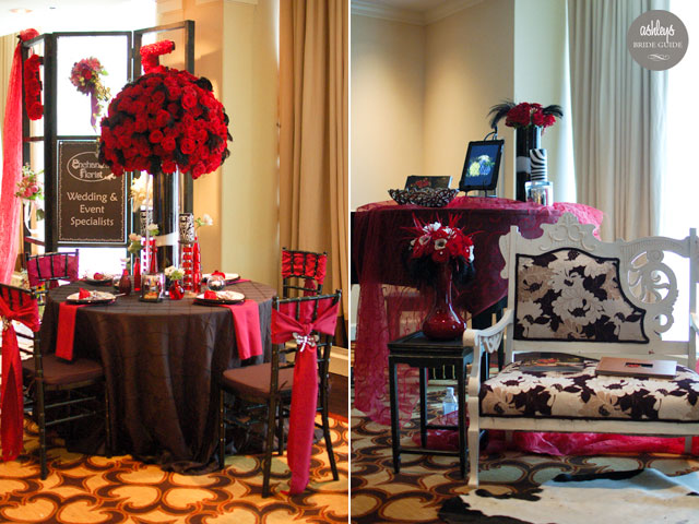 black and white and red nashville wedding design