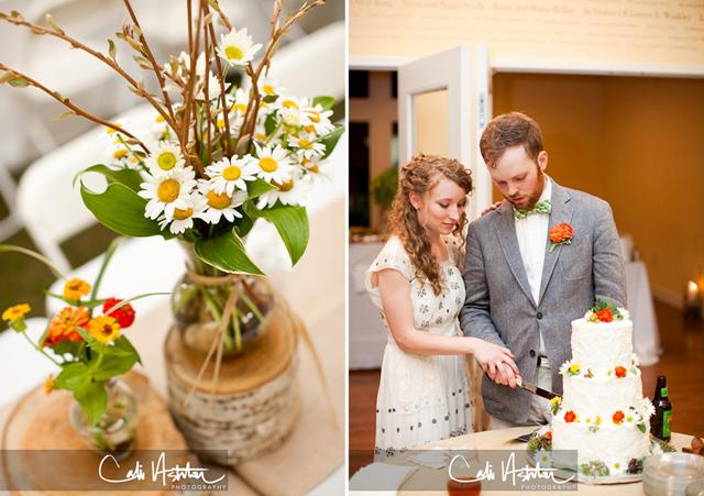 centerpiece, nashville wedding, sam davis home, cake, bride, groom