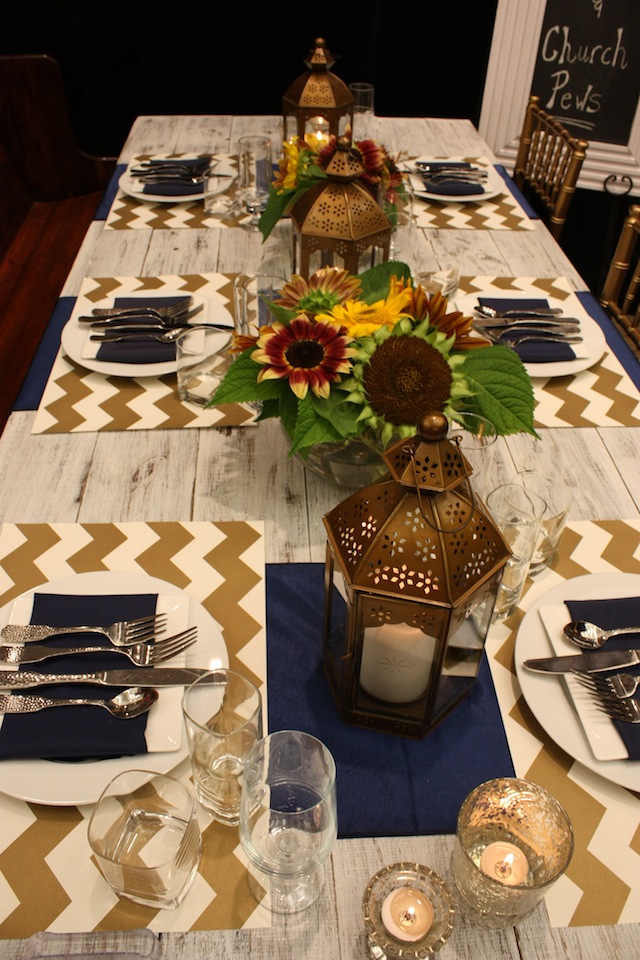 southern events rental weddings table design chevron pattern