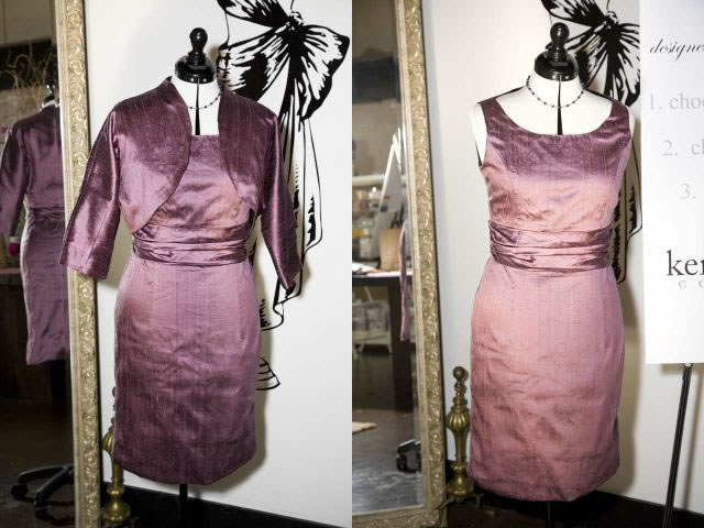 plum mother of the bride dress