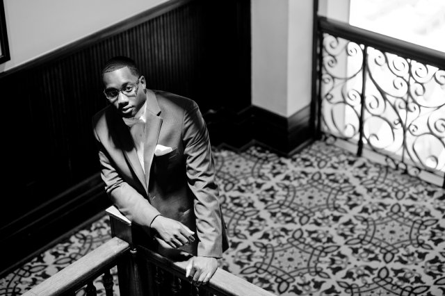 groom, staircase, union station, nashville wedding, african american