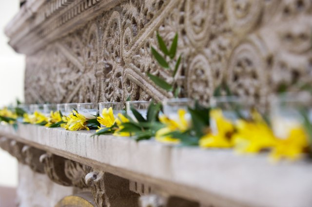 altar, union station, nashville wedding, enchanted florist, downtown